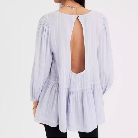 American Eagle Outfitters Tops - AEO Lilac open back blouse